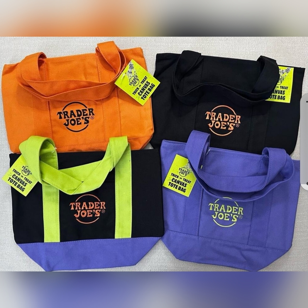 Trader Joe's Canvas Tote Bags - Set of 4